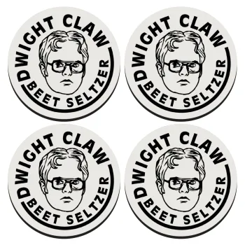 The office Dwight Claw (beet seltzer), ΣΕΤ 4 Σουβέρ ξύλινα στρογγυλά (9cm)
