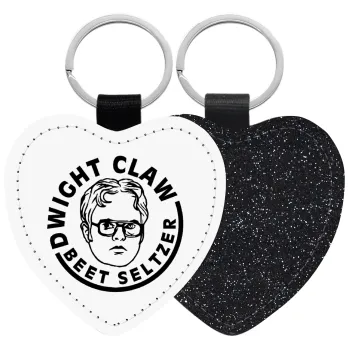 The office Dwight Claw (beet seltzer), Μπρελόκ PU δερμάτινο glitter καρδιά ΜΑΥΡΟ