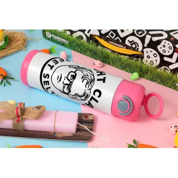 The office Dwight Claw (beet seltzer), Easter candle, Childrens hot water bottle, stainless steel, with safety straw, PINK (500ml)