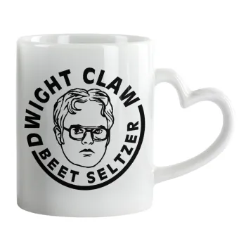 The office Dwight Claw (beet seltzer), Mug heart handle, ceramic, 330ml