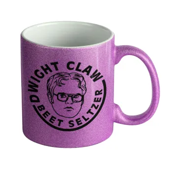 The office Dwight Claw (beet seltzer), Κούπα Μωβ Glitter που γυαλίζει, κεραμική, 330ml