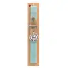 Easter Set, wooden keychain & aromatic flat Easter candle (30cm) (TURQUOISE)