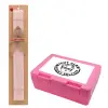Easter Set, children's snack container PINK & scented flat Easter candle (30cm) (PINK)