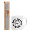 Easter Set, Ceramic Cup (330ml) & Easter aromatic flat candle (30cm) (GRAY)