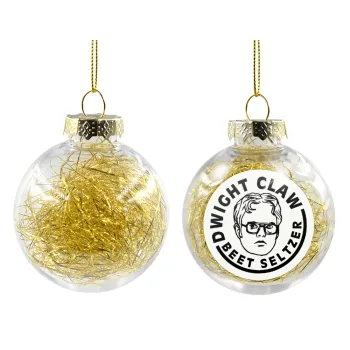 The office Dwight Claw (beet seltzer), Transparent Christmas tree ball ornament with gold filling 8cm