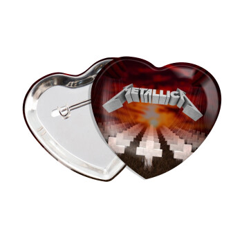 Metallica  master of puppets cover, Κονκάρδα παραμάνα καρδιά (57x52mm)