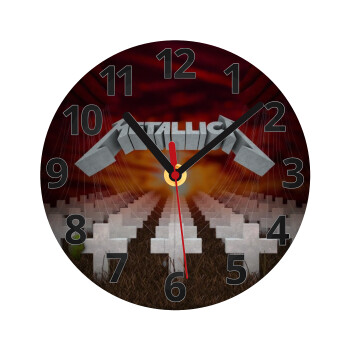 Metallica  master of puppets cover, Ρολόι τοίχου γυάλινο (20cm)