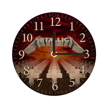 Metallica  master of puppets cover, Ρολόι τοίχου ξύλινο plywood (20cm)