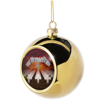 Metallica  master of puppets cover, Χριστουγεννιάτικη μπάλα δένδρου Χρυσή 8cm