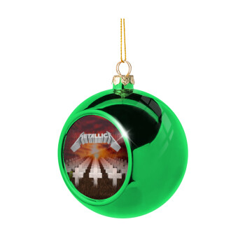 Metallica  master of puppets cover, Green Christmas tree ornament ball 8cm