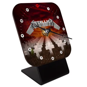 Metallica  master of puppets cover, Επιτραπέζιο ρολόι ξύλινο με δείκτες (10cm)