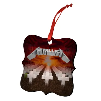 Metallica  master of puppets cover, Christmas ornament polygon wooden 7.5cm