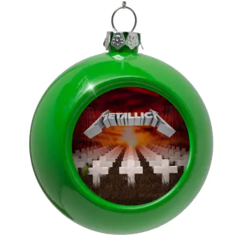 Metallica  master of puppets cover, Green Christmas tree ornament bauble 8cm