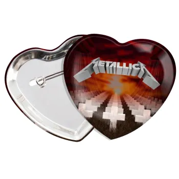 Metallica  master of puppets cover, Κονκάρδα παραμάνα καρδιά (57x52mm)