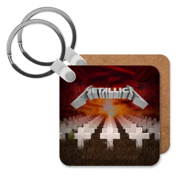 Metallica  master of puppets cover, Μπρελόκ Ξύλινο τετράγωνο MDF