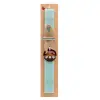 Easter Set, wooden keychain & aromatic flat Easter candle (30cm) (TURQUOISE)