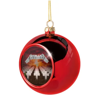 Metallica  master of puppets cover, Christmas tree ball Red 8cm