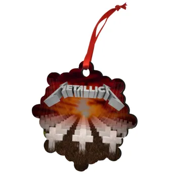 Metallica  master of puppets cover, Στολίδι Χριστουγεννιάτικο στολίδι snowflake ξύλινο 7.5cm