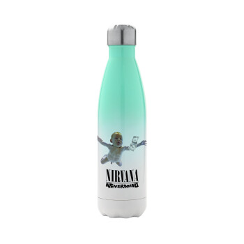 Nirvana nevermind, Metal mug thermos Green/White (Stainless steel), double wall, 500ml