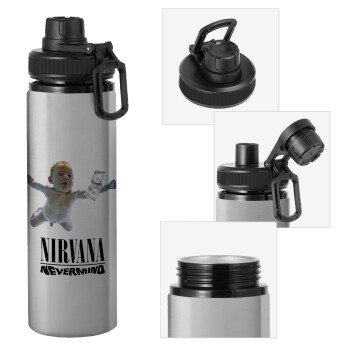 Nirvana nevermind, Metallic water bottle with safety cap, 850ml aluminum