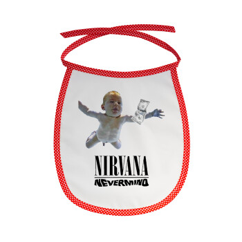 Nirvana nevermind, Σαλιάρα μωρού αλέκιαστη με κορδόνι Κόκκινη