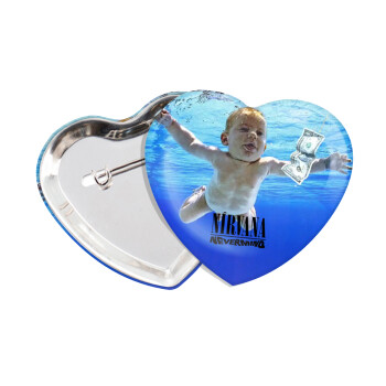Nirvana nevermind, Κονκάρδα παραμάνα καρδιά (57x52mm)