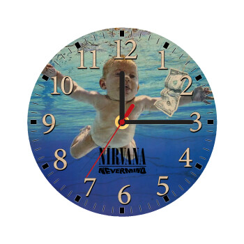 Nirvana nevermind, Ρολόι τοίχου ξύλινο plywood (20cm)