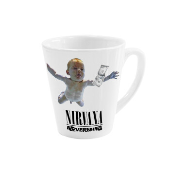 Nirvana nevermind, Κούπα Latte Λευκή, κεραμική, 300ml