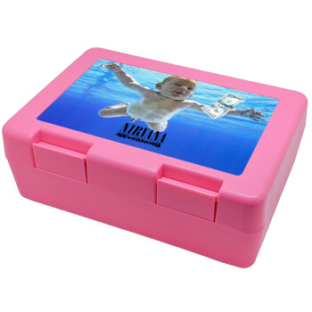 Nirvana nevermind, Children's cookie container PINK 185x128x65mm (BPA free plastic)