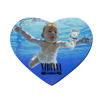 Nirvana nevermind, Mousepad heart 23x20cm