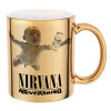 Nirvana nevermind, Κούπα κεραμική, χρυσή καθρέπτης, 330ml