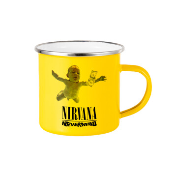Nirvana nevermind, Κούπα Μεταλλική εμαγιέ Κίτρινη 360ml