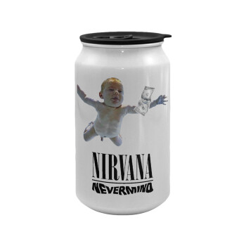 Nirvana nevermind, Κούπα ταξιδιού μεταλλική με καπάκι (tin-can) 500ml