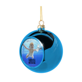Nirvana nevermind, Blue Christmas tree ball ornament 8cm