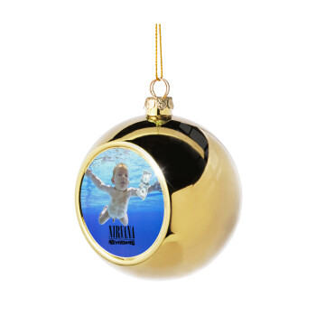 Nirvana nevermind, Golden Christmas tree ball ornament 8cm