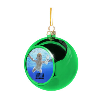 Nirvana nevermind, Χριστουγεννιάτικη μπάλα δένδρου Πράσινη 8cm