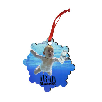 Nirvana nevermind, Christmas ornament snowflake wooden 7.5cm
