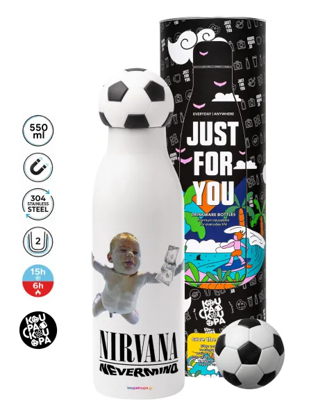 Nirvana nevermind — Soccer Metal mug thermos, double wall, 550ml