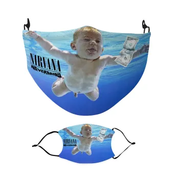Nirvana nevermind, Μάσκα υφασμάτινη Ενηλίκων πολλαπλών στρώσεων με υποδοχή φίλτρου