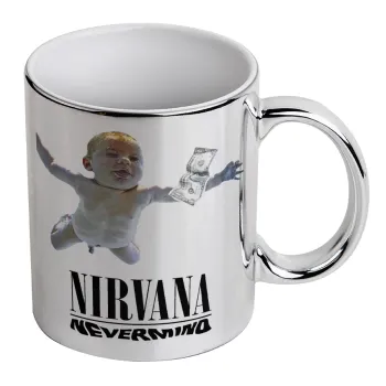Nirvana nevermind, Κούπα κεραμική, ασημένια καθρέπτης, 330ml