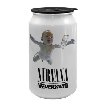 Nirvana nevermind, Κούπα ταξιδιού μεταλλική με καπάκι (tin-can) 500ml