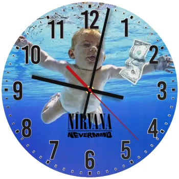 Nirvana nevermind, Ρολόι τοίχου ξύλινο (30cm)
