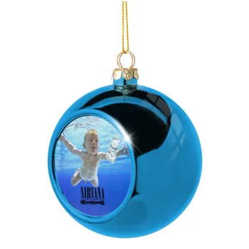Nirvana nevermind, Blue Christmas tree ball ornament 8cm