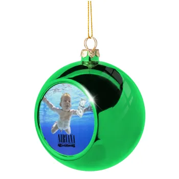 Nirvana nevermind, Green Christmas tree ornament ball 8cm