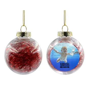 Nirvana nevermind, Transparent Christmas tree ball ornament with red filling 8cm