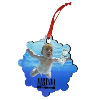 Nirvana nevermind, Christmas ornament snowflake wooden 7.5cm