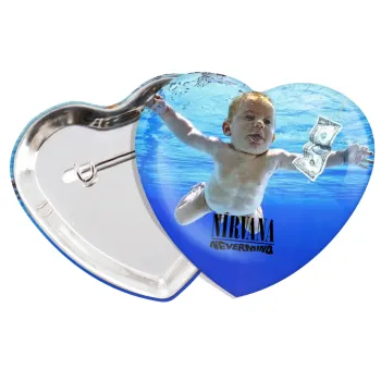 Nirvana nevermind, Κονκάρδα παραμάνα καρδιά (57x52mm)