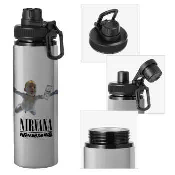 Nirvana nevermind, Metallic water bottle with safety cap, 850ml aluminum