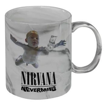 Nirvana nevermind, Κούπα κεραμική, marble style (μάρμαρο), 330ml