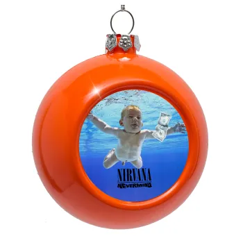 Nirvana nevermind, Orange Christmas tree ornament bauble 8cm